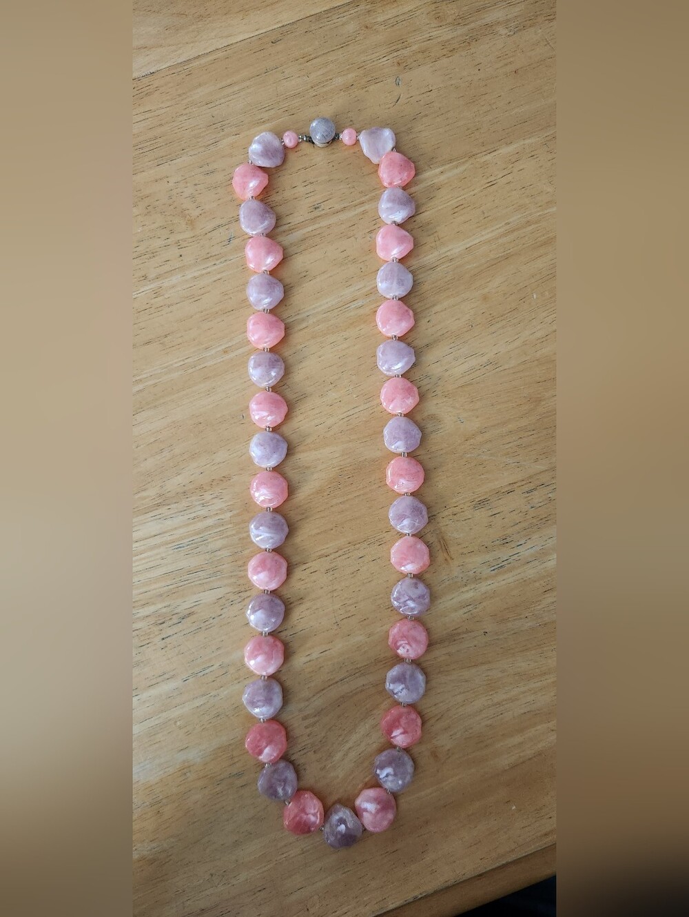 Pink & Lavender Beaded Strand Necklace